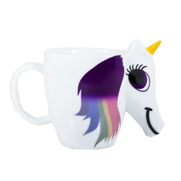 Thumbs Up UK Unicorn Color Changing 10 oz Ceramic Coffee Mug White - Picture 1 of 5